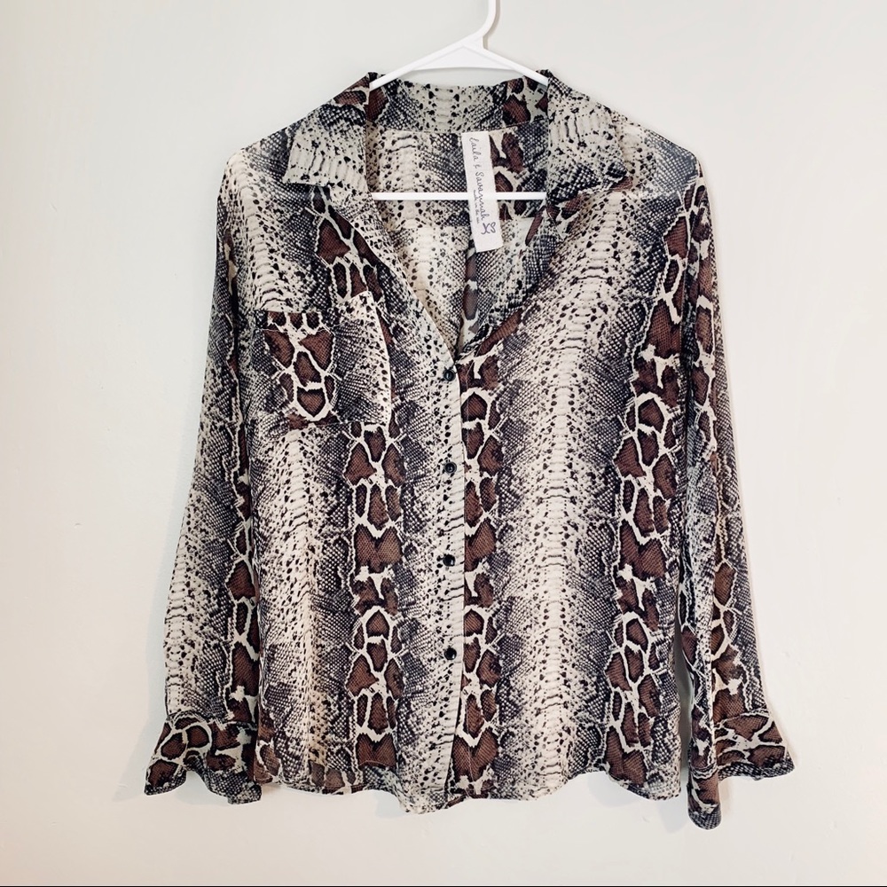 Laila and Savannah animal print blouse